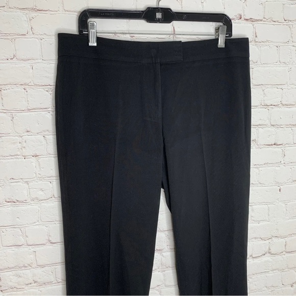 CALVIN KLEIN Womens Black Front Pleat Straight Leg Trousers Career Pants Size 10 - Picture 2 of 9